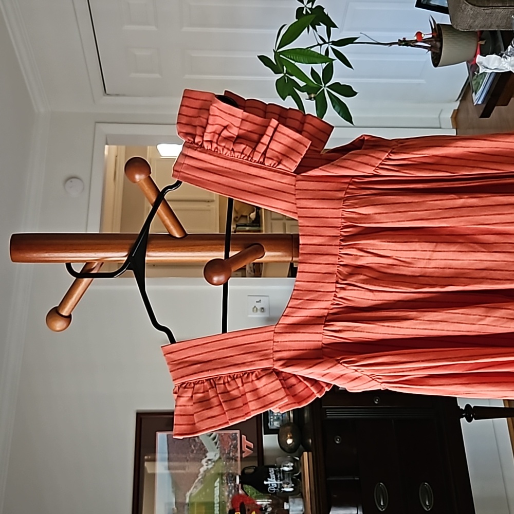 A New Day Target Striped Linen Blend Maxi Dress